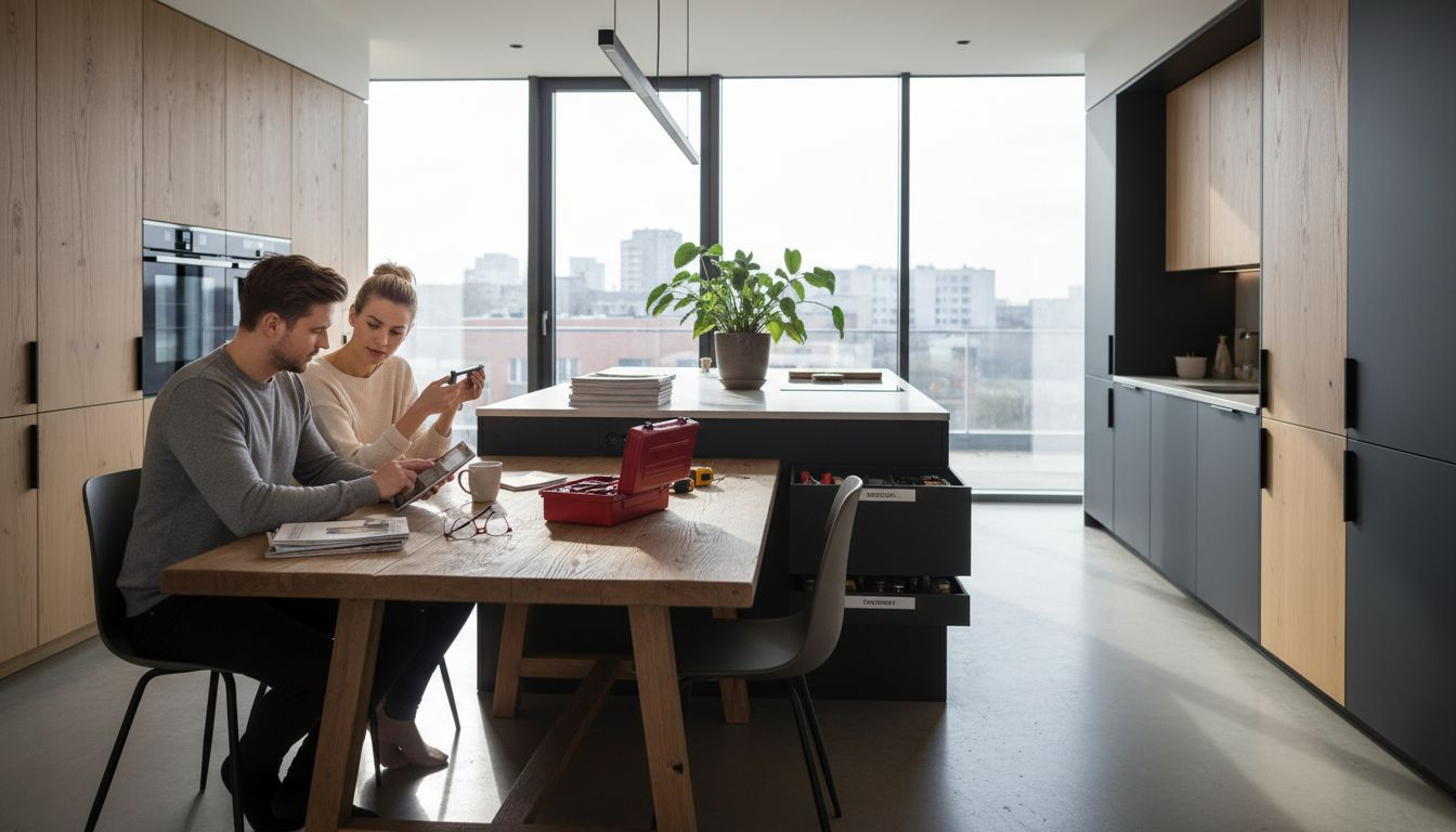 Para wspólnie projektuje nowoczesną kuchnię na wymiar, dostosowaną do swoich potrzeb i gustu.