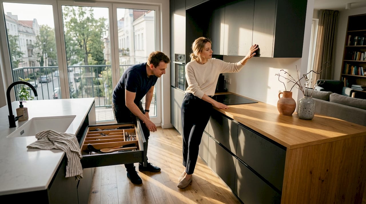 Nowoczesne rozwiązania do przechowywania w kuchni w bydgoskim mieszkaniu